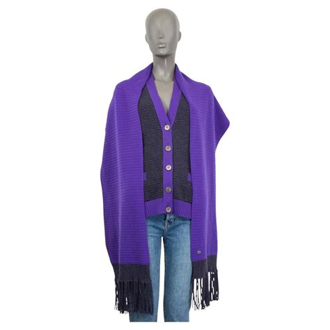 chanel purple cashmere sleeveless sweater